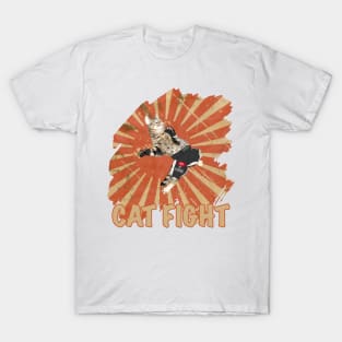 MMA Cat Fight Kitty Fighting Muay Thai Fighter Gift T-Shirt